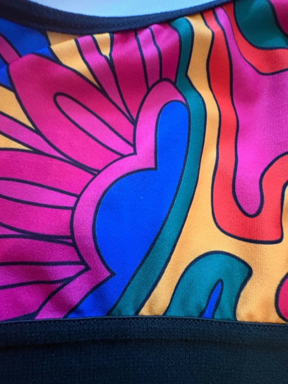 Y2K Looney Tunes Tweety Psychedelic Multicolor Racerback Festival Sports Bra 1X - Picture 9 of 10